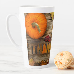 SlipperyJoe's warme herfstthema Thanksgiving goude Latte Mok