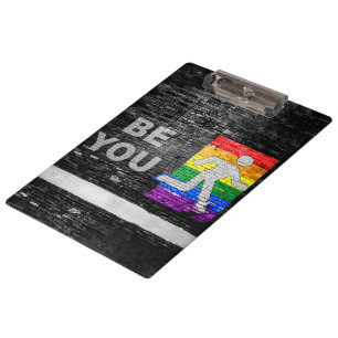 SlipperyJoe's Wees Jijzelf bakstenen muur stickfig Klembord