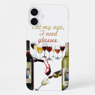 SlipperyJoe's wijn drinkglas ondeugende grap rode  iPhone 16 Plus Hoesje