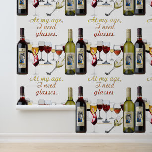 SlipperyJoe's wijn drinkglas ondeugende grap rood  Behang