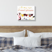 SlipperyJoe's wijn drinkglas ondeugende grap rood Canvas Afdruk (Insitu (Slaapkamer))