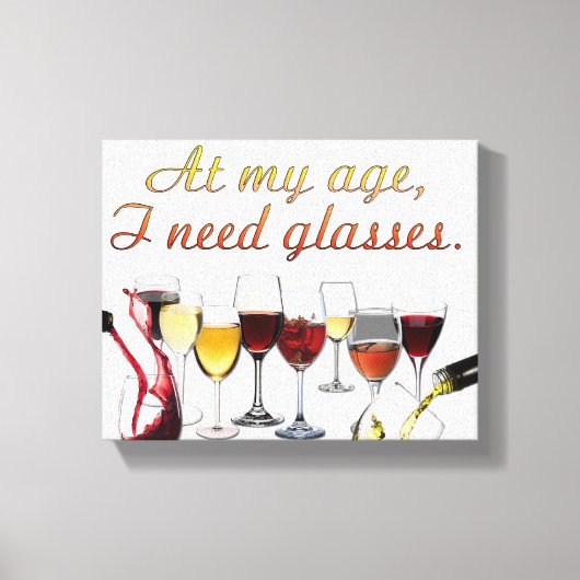 SlipperyJoe's wijn drinkglas ondeugende grap rood Canvas Afdruk (Voorkant)