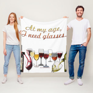 SlipperyJoe's wijn drinkglas ondeugende grap rood Fleece Deken