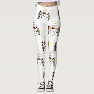 SlipperyJoe's wijn drinkglas ondeugende grap rood Leggings
