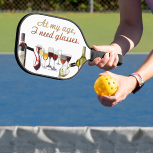 SlipperyJoe's wijn drinkglas ondeugende grap rood Pickleball Paddle