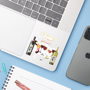 SlipperyJoe's wijn drinkglas ondeugende grap rood  Sticker