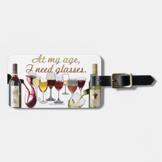 SlipperyJoe's wijnglazen gefermenteerde druiven wi Bagagelabel (Voorkant horizontaal)