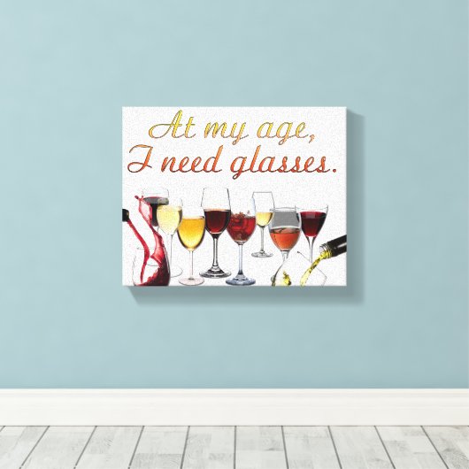 SlipperyJoe's wijnglazen gefermenteerde druiven wi Canvas Afdruk (Insitu (Houten vloer))