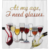 SlipperyJoe's wijnglazen gefermenteerde druiven wi Douchegordijn (Voorkant)