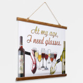 SlipperyJoe's wijnglazen gefermenteerde druiven wi Hangend Wandkleed (Gebogen)