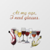 SlipperyJoe's wijnglazen gefermenteerde druiven wi Raamsticker (Vel)