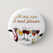 SlipperyJoe's wijnglazen gefermenteerde druiven wi Ronde Button 5,7 Cm (Voorkant)