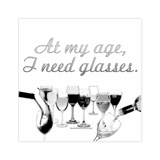 SlipperyJoe's wijnglazen gefermenteerde druiven wi Rubberstempel (Afrduk)