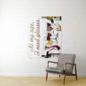 SlipperyJoe's wijnglazen gefermenteerde druiven wi Wandkleed (In situ)