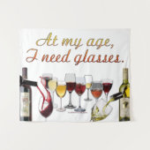 SlipperyJoe's wijnglazen gefermenteerde druiven wi Wandkleed (Voorkant (horizontaal))