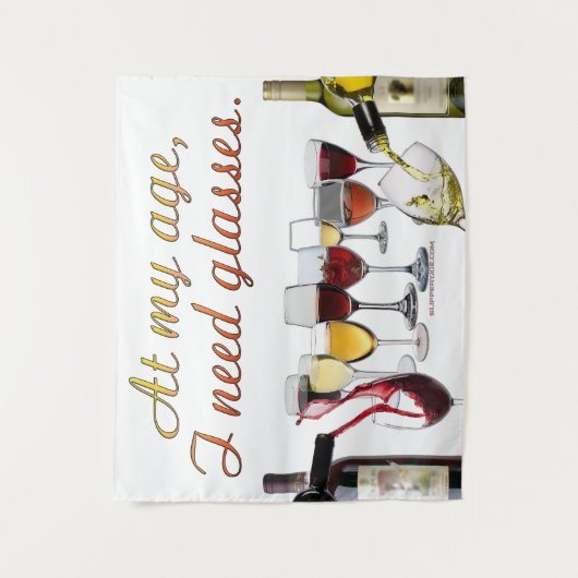 SlipperyJoe's wijnglazen gefermenteerde druiven wi Wandkleed (Voorkant)