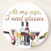 SlipperyJoe's wijnglazen gefermenteerde druiven wi Zandsteen Onderzetter (Voorkant)