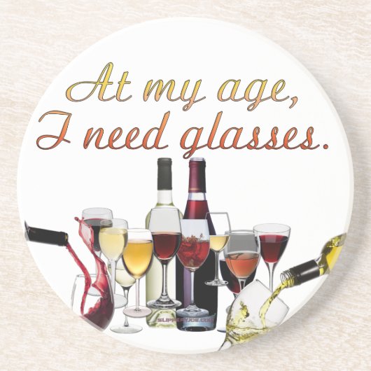 SlipperyJoe's wijnglazen gefermenteerde druiven wi Zandsteen Onderzetter (Voorkant)