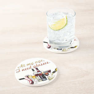 SlipperyJoe's wijnglazen gefermenteerde druiven wi Zandsteen Onderzetter