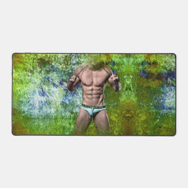 SlipperyJoe's witte gespierde sexy man speedo zwar Bureaumat