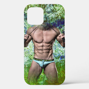 SlipperyJoe's witte gespierde sexy man speedo zwar Case-Mate iPhone Case