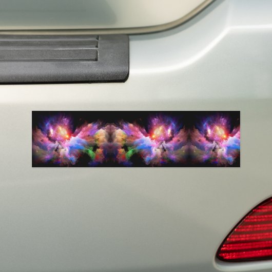 SlipperyJoe's wolkenkunstwerk abstract levendig su Bumpersticker (Op auto)
