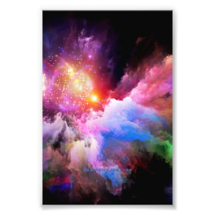 SlipperyJoe's wolkenkunstwerk abstract levendig su Foto Afdruk