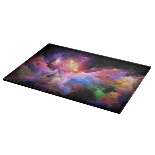 SlipperyJoe's wolkenkunstwerk abstract levendig su Snijplank (Hoek)
