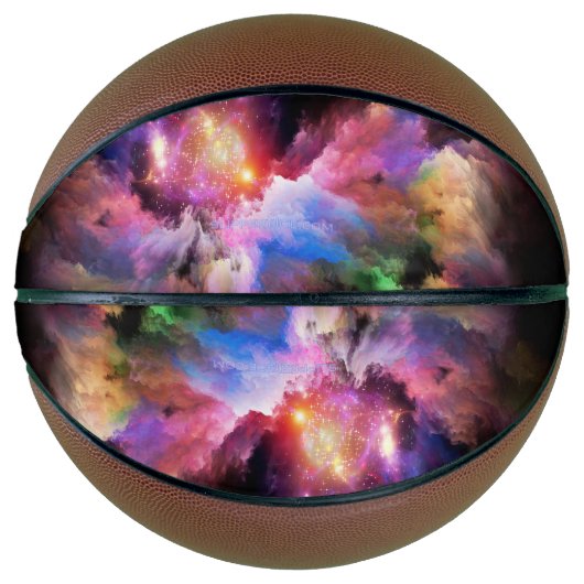 SlipperyJoe's wolkenkunstwerk abstracte levendige Basketbal (Voorkant)