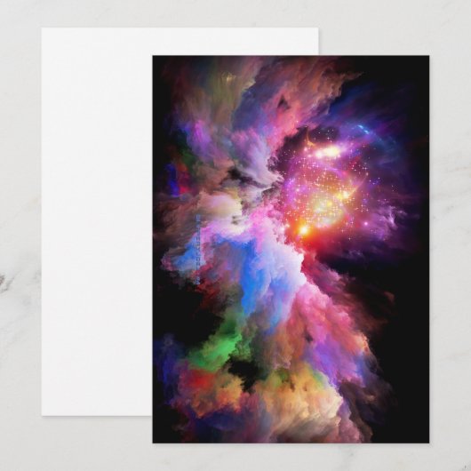 SlipperyJoe's wolkenkunstwerk abstracte levendige  Feestdagenkaart (Voorkant / Achterkant)