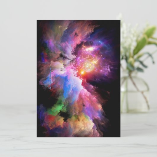 SlipperyJoe's wolkenkunstwerk abstracte levendige  Feestdagenkaart (Staand voorkant)