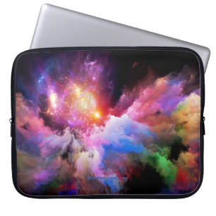 SlipperyJoe's wolkenkunstwerk abstracte levendige Laptop Sleeve