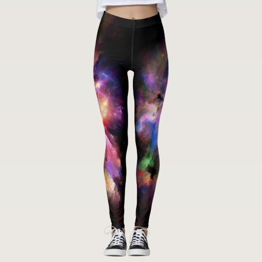 SlipperyJoe's wolkenkunstwerk abstracte levendige  Leggings (Voorkant)