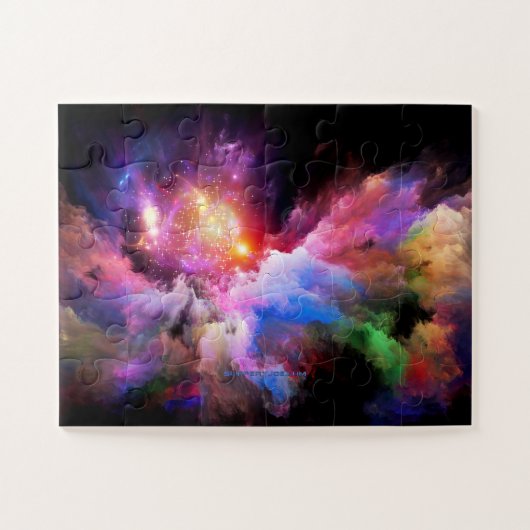 SlipperyJoe's wolkenkunstwerk abstracte levendige  Legpuzzel (Horizontaal)