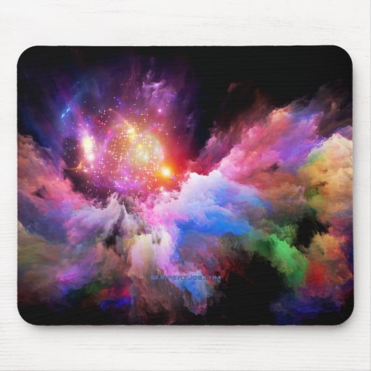 SlipperyJoe's wolkenkunstwerk abstracte levendige  Muismat (Voorkant)