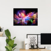 SlipperyJoe's wolkenkunstwerk abstracte levendige Poster (Thuiskantoor)
