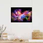 SlipperyJoe's wolkenkunstwerk abstracte levendige Poster (Keuken)