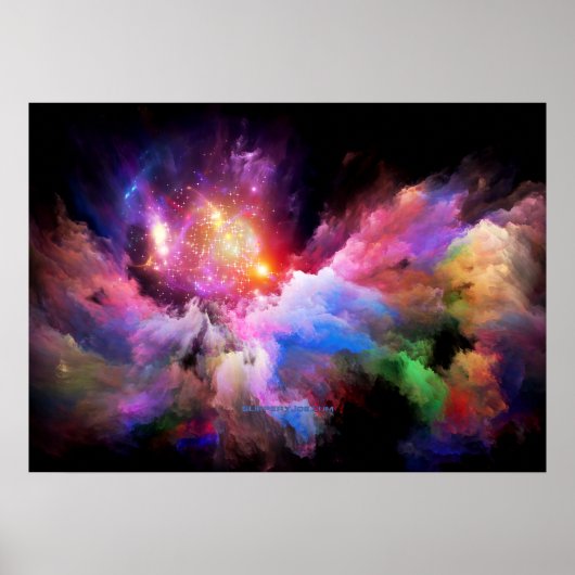 SlipperyJoe's wolkenkunstwerk abstracte levendige Poster (Voorkant)