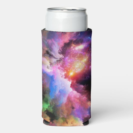 SlipperyJoe's wolkenkunstwerk abstracte levendige Seltzer Blikjeskoeler (Seltzer Voorkant)