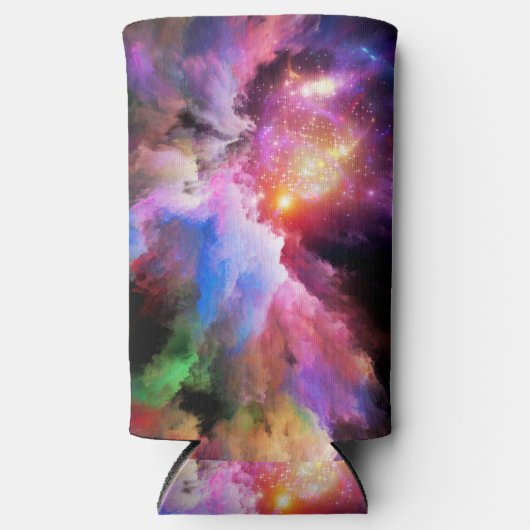 SlipperyJoe's wolkenkunstwerk abstracte levendige  Seltzer Blikjeskoeler (Voorkant)