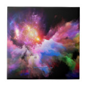 SlipperyJoe's wolkenkunstwerk abstracte levendige  Tegeltje (Voorkant)