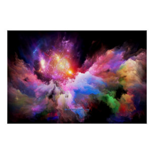 SlipperyJoe's wolkkunstwerk abstract levendig surr Perfect Poster