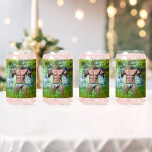 SlipperyJoe's zeer gespierde volwassen man zonder  Blikvorm Glas