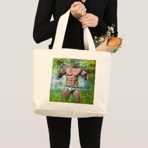 SlipperyJoe's zeer gespierde volwassen man zonder Grote Tote Bag