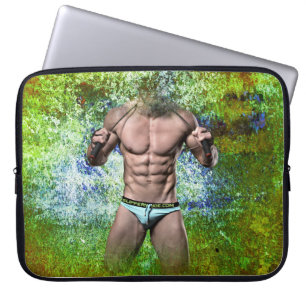 SlipperyJoe's zeer gespierde volwassen man zonder  Laptop Sleeve