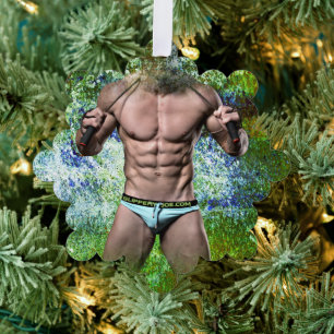 SlipperyJoe's zeer gespierde volwassen man zonder  Ornament Kaart