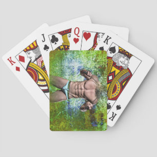SlipperyJoe's zeer gespierde volwassen man zonder  Pokerkaarten