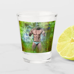 SlipperyJoe's zeer gespierde volwassen man zonder Shot Glas