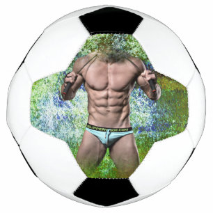 SlipperyJoe's zeer gespierde volwassen man zonder Voetbal