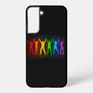 Slipperyjoe's zes staande silhouetten armen omhoog samsung galaxy hoesje